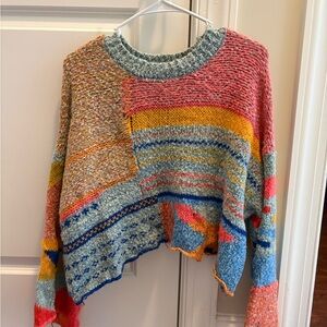 moon & madison Multicolor Patchwork Sweater